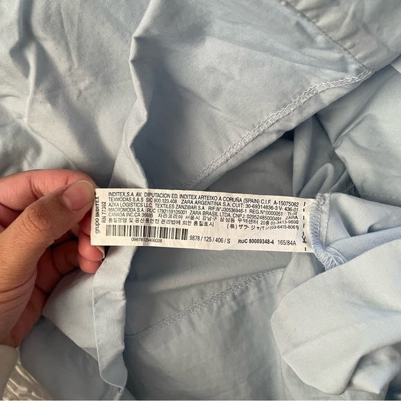 Zara Light Blue Cropped Button-up - Size S - Picture 6 of 7